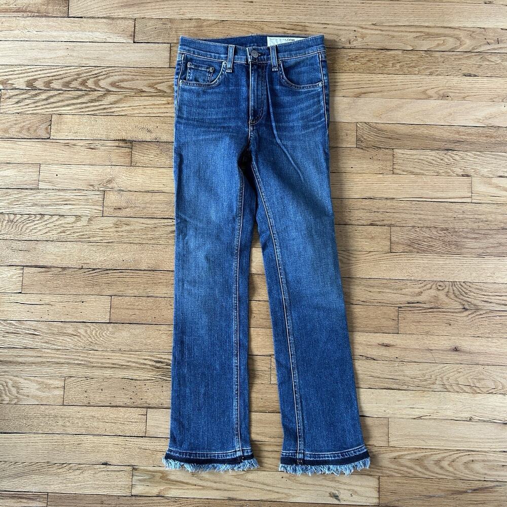Rag & Bone Jeans Women’s 24x26 Blue Flare Bootcut Raw Hem Made in USA